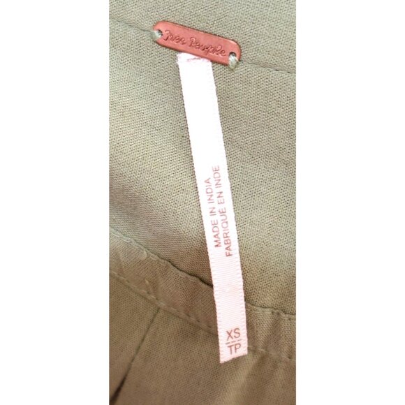 Free People Button-Down Blouse Belted Waist Long Sleeves XS Vintage Cottagecore - Picture 3 of 9